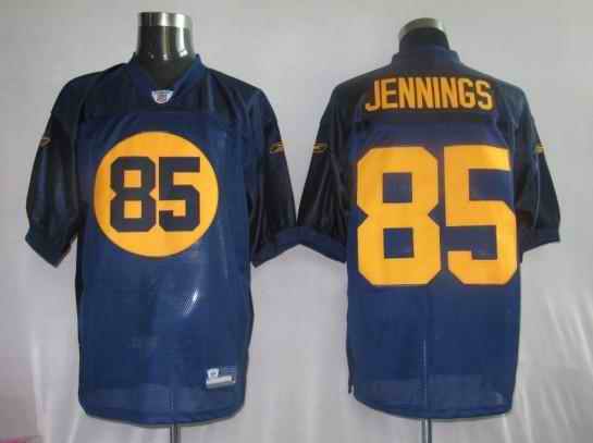 Packers 85 Jennings navy Jerseys