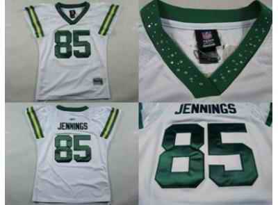 Packers 85 Jennings white women Jerseys