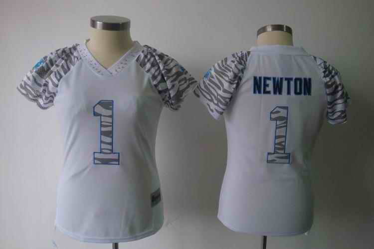 Panthers 1 Newton white zebra women Jerseys