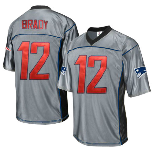 Patriots 12 Brady Grey Jersey Patriots 12 Brady Grey Jersey