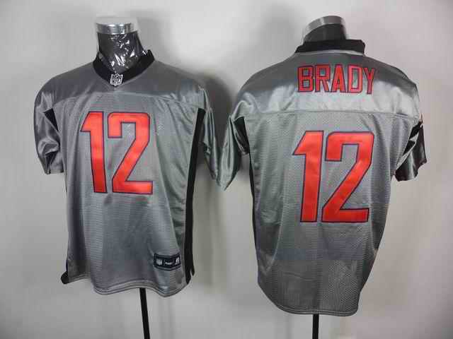 Patriots 12 Brady grey Jerseys