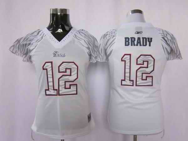 Patriots 12 Brady women zebra Jerseys