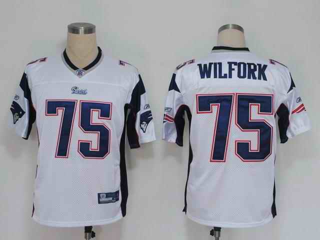 Patriots 75 Vince Wilfork white Jerseys