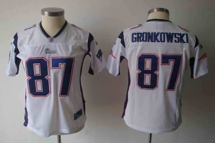 Patriots 87 Gronkowski white team women Jerseys