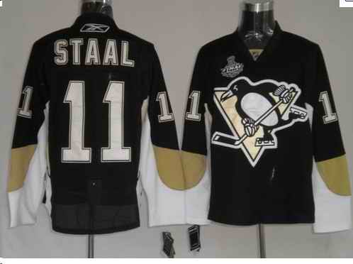 Penguins 11 Jordan Staal Black STANLEY CUP Patch Jerseys