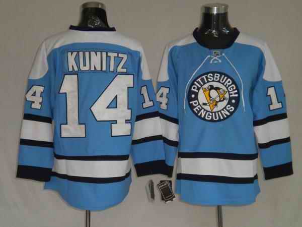 Penguins 14 Kunitz blue Jerseys