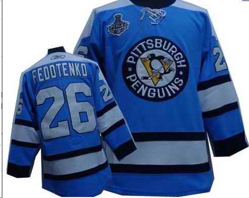 Penguins 26 FEDOTENKO blue Jerseys