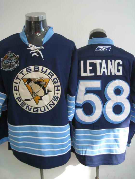 Penguins 58 Letang blue 2011 winter classic Jerseys