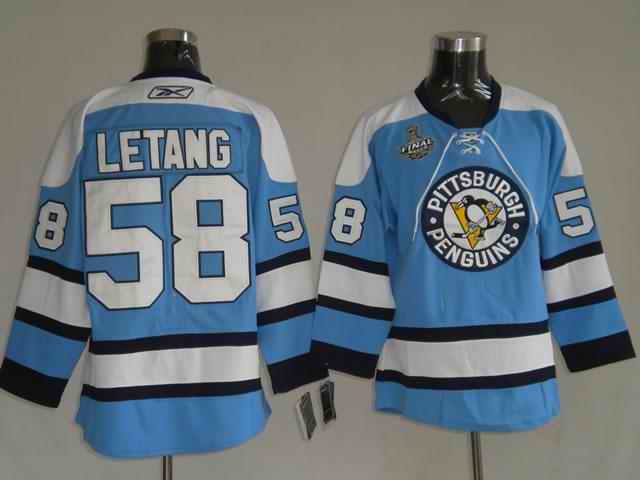 Penguins 58 Letang blue STANLEY CUP Jerseys