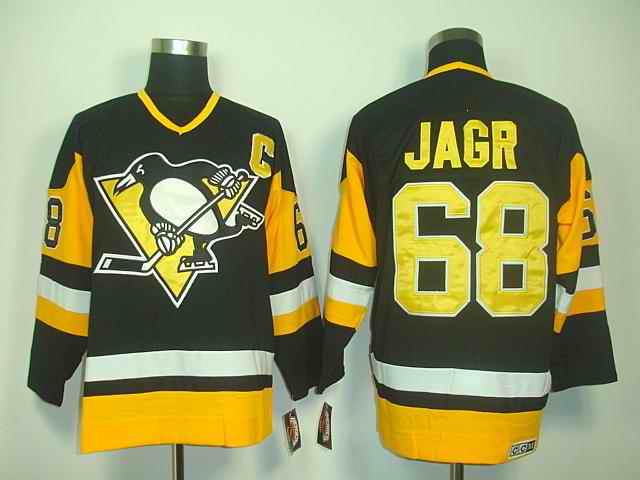 Penguins 68 Jagr black Jerseys
