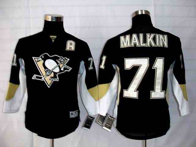 Penguins 71 Malki Black Youth Jersey