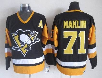 Penguins 71 Malkin A Patch Black Jerseys