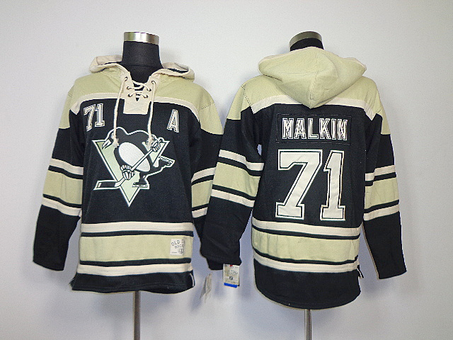 Penguins 71 Malkin Black Hooded Jerseys - Click Image to Close