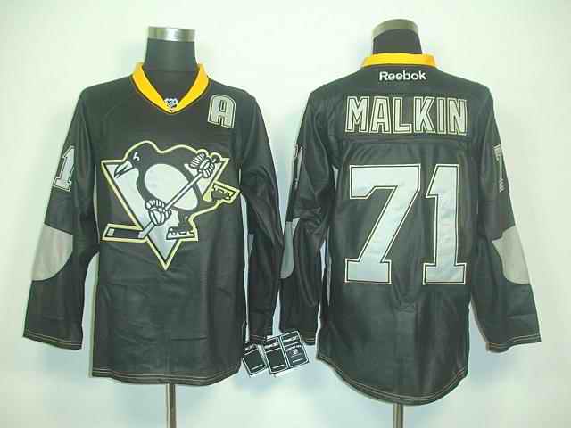 Penguins 71 Malkin black Jerseys