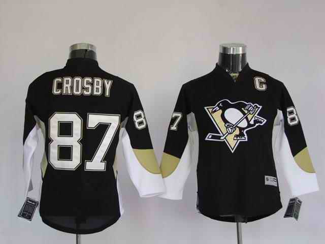 Penguins 87 Crosby black with C Jerseys