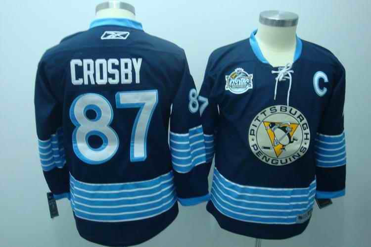 Penguins 87 Crosby Blue 2011 Winter Classic Youth Jersey