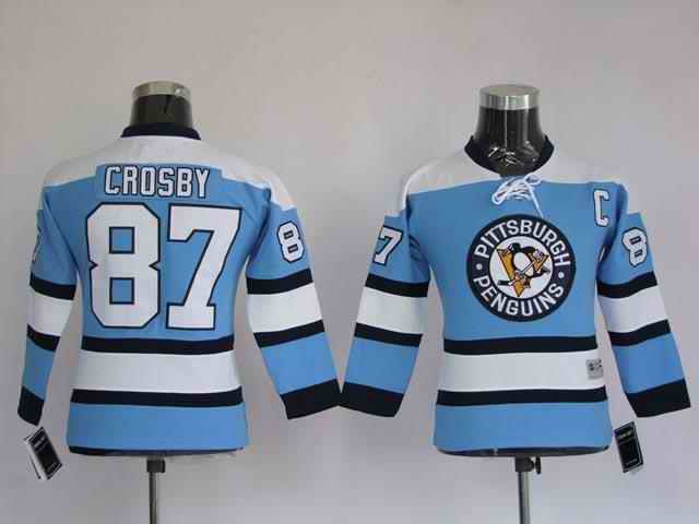 Penguins 87 Crosby Blue Youth Jersey