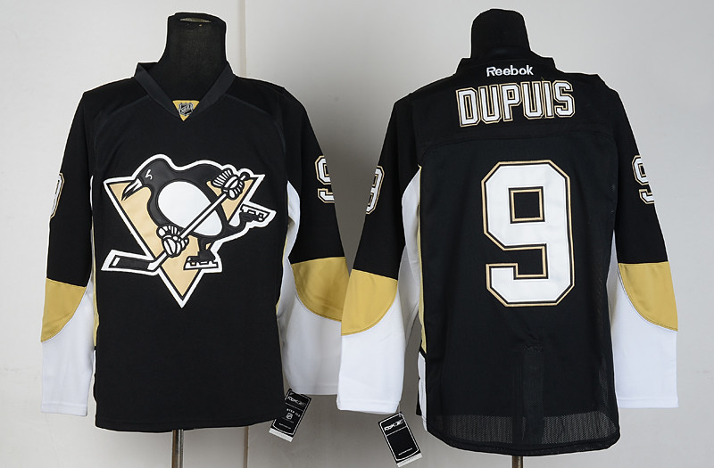 Penguins 9 Dupuis Black Jerseys