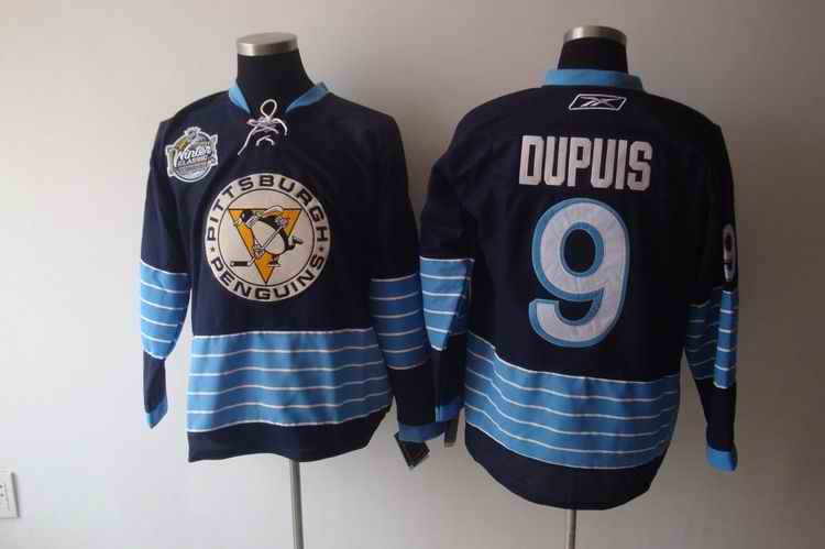 Penguins 9 Dupuis blue 2011 winter classic jerseys