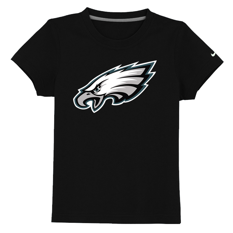 Philadelphia Eagles Authentic Logo Youth Black T-shirt - Click Image to Close