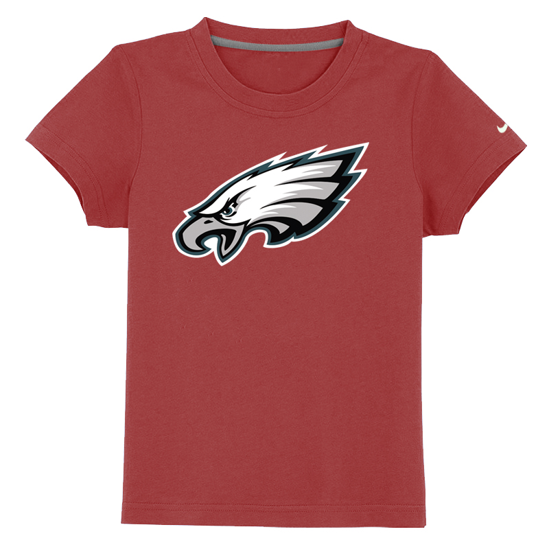 Philadelphia Eagles Authentic Logo Youth T-Shirt Red - Click Image to Close