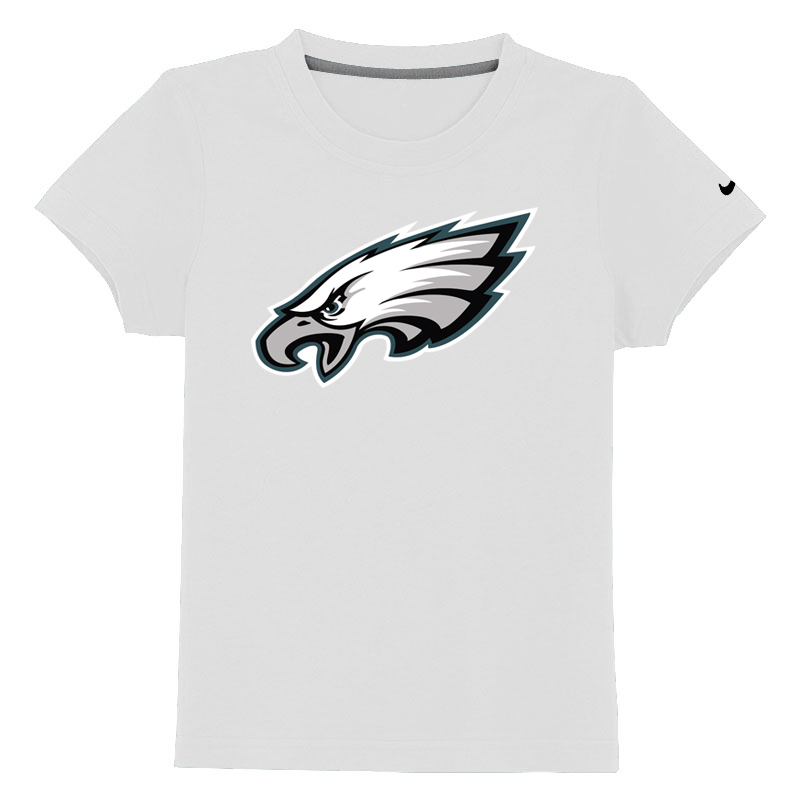 Philadelphia Eagles Authentic Logo Youth T-Shirt White - Click Image to Close
