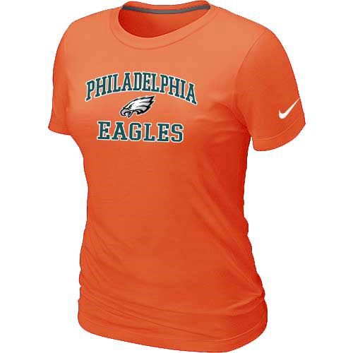Philadelphia Eagles Women's Heart & Soul Orange T-Shirt