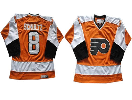 Philadelphia Flyers 8 SCHULTZ orange Throwback Jerseys - Click Image to Close
