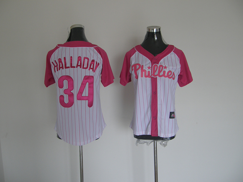 Philadelphia Phillies 34 HALLADAY pink Women Jersey