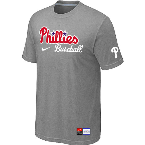 Philadelphia Phillies Nike Short Sleeve Practice T-Shirt L.Grey