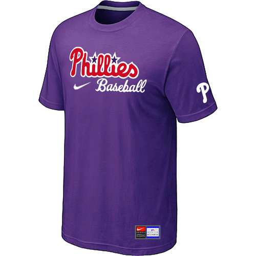 Philadelphia Phillies Nike Short Sleeve Practice T-Shirt Purple