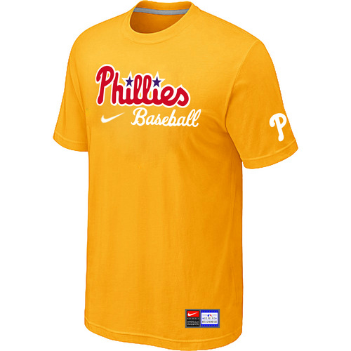 Philadelphia Phillies Nike Short Sleeve Practice T-Shirt Yellow
