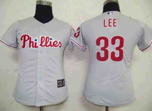 Phillies 33 Lee grey women Jersey