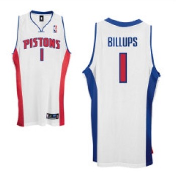 Pistons 1 C Billups White Jerseys - Click Image to Close