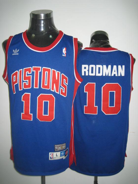 Pistons 10 Rodman Blue Jerseys