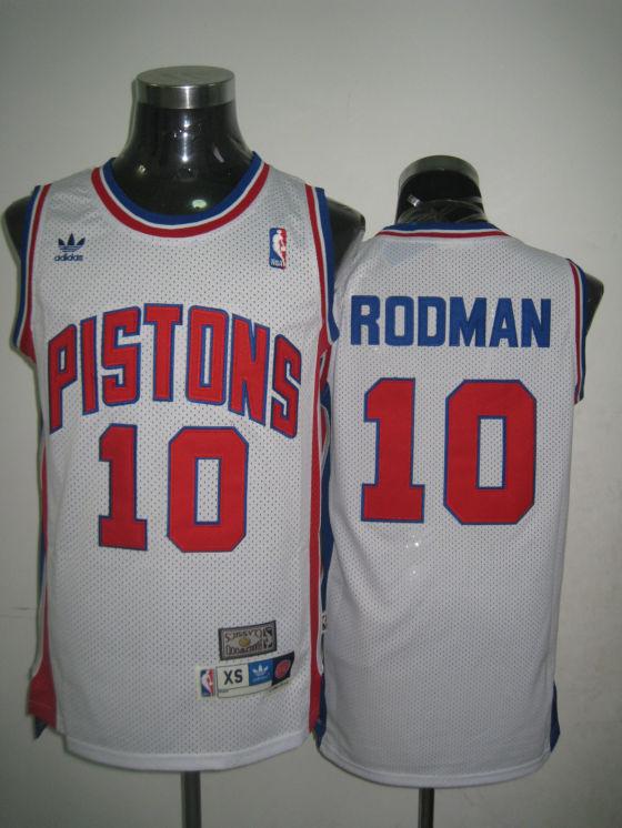 Pistons 10 Rodman White Jerseys - Click Image to Close