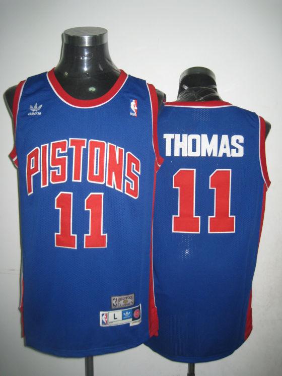 Pistons 11 Thomas Blue Jerseys - Click Image to Close