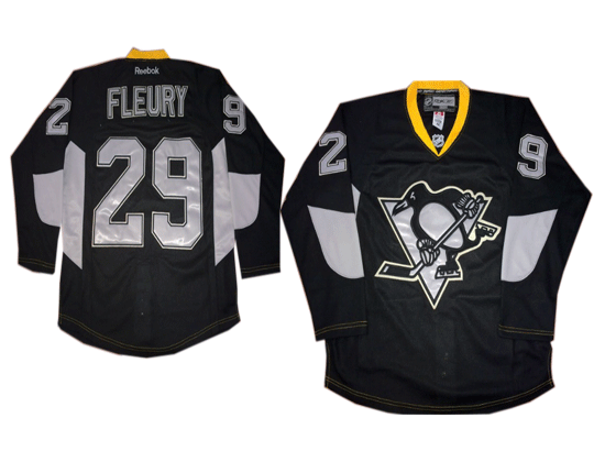 Pittsburgh Penguins 29 FLEURY Ice black Jerseys