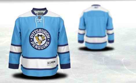 Pittsburgh Penguins Men Customized Blue Third Jersey