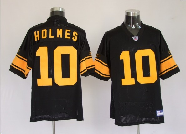 Pittsburgh Steelers 10 Holmes black yellow number jerseys