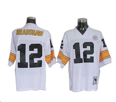 Pittsburgh Steelers 12 Bradshaw white M&N jerseys