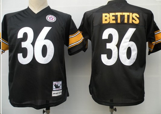 Pittsburgh Steelers 36 Jerome Bettis Black Throwback Jerseys