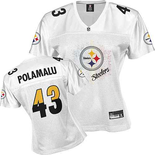 Pittsburgh Steelers 43 POLAMALU white Womens Jerseys