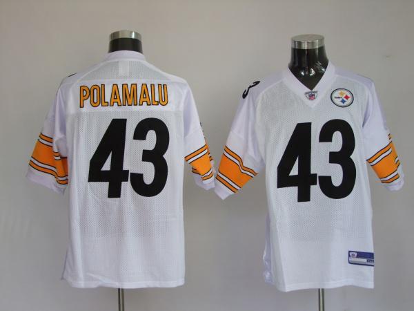 Pittsburgh Steelers 43 Troy Polamalu white Jerseys