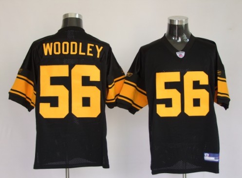 Pittsburgh Steelers 56 Lamarr Woodley Black Yellow Number Jerseys