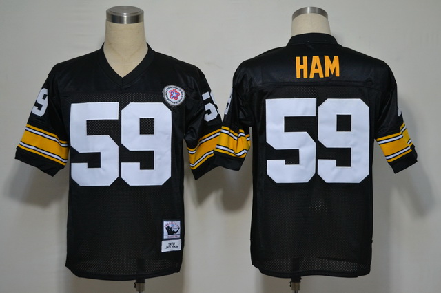 Pittsburgh Steelers 59 Ham Black Throwback Jerseys