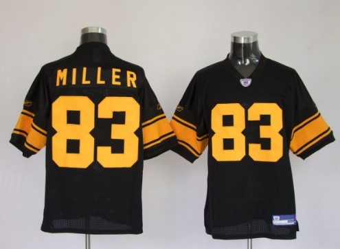 Pittsburgh Steelers 83 Heath Miller Black yellow number Jerseys
