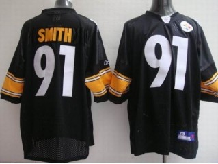 Pittsburgh Steelers 91 Aaron Smith Black Jerseys