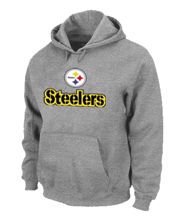 Pittsburgh Steelers Authentic Logo Pullover Hoodie Grey