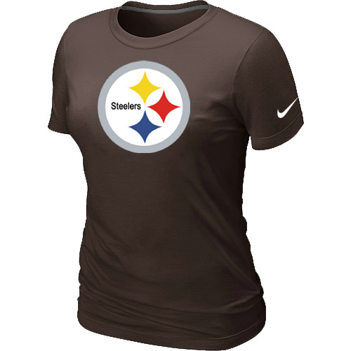 Pittsburgh Steelers Brown Women's Logo T-Shirt